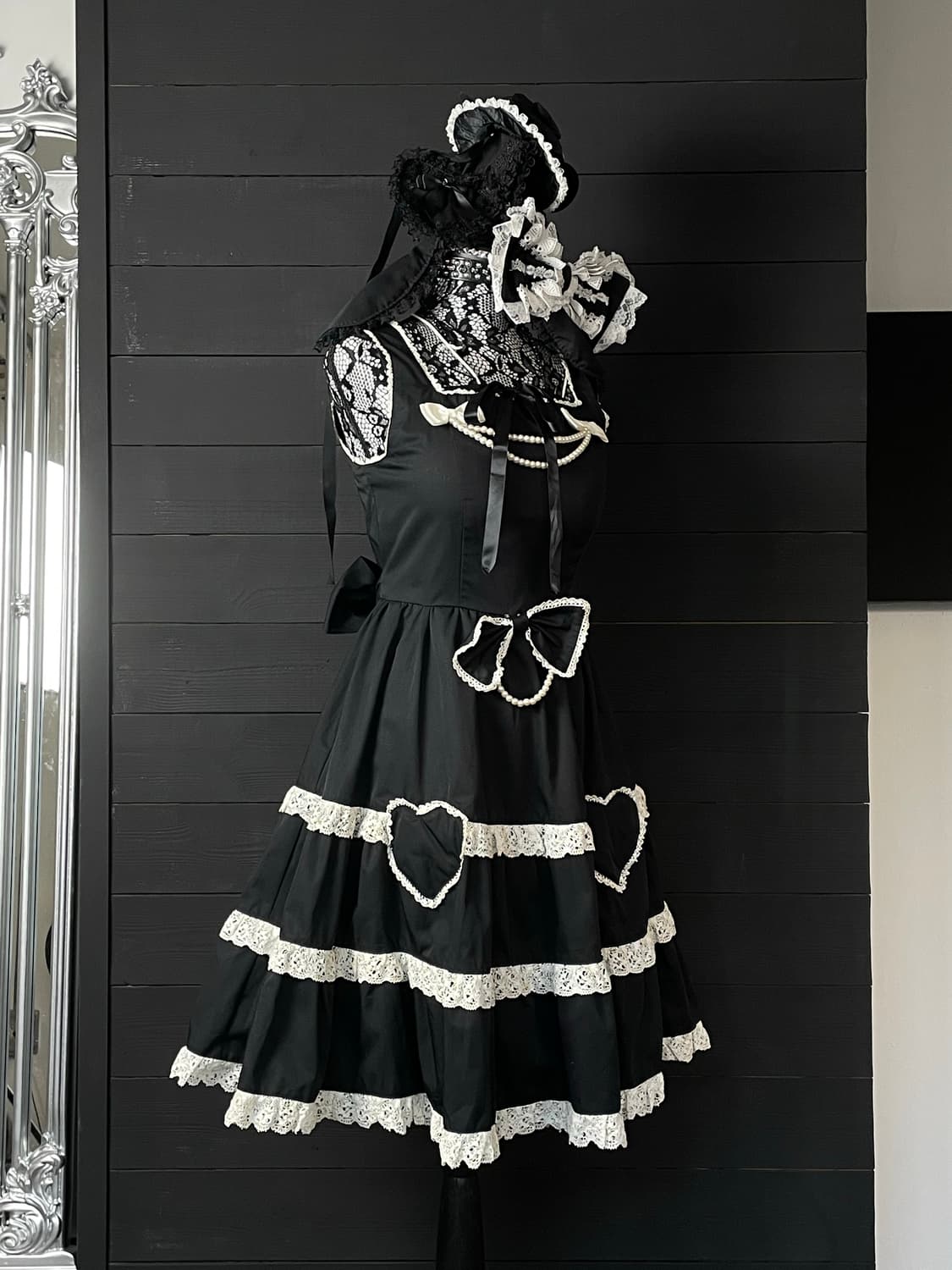 BODYLINE 바디라인 펑크 로리타 레이스 리본 코르셋 롱스커트 드레스 상품이미지4
