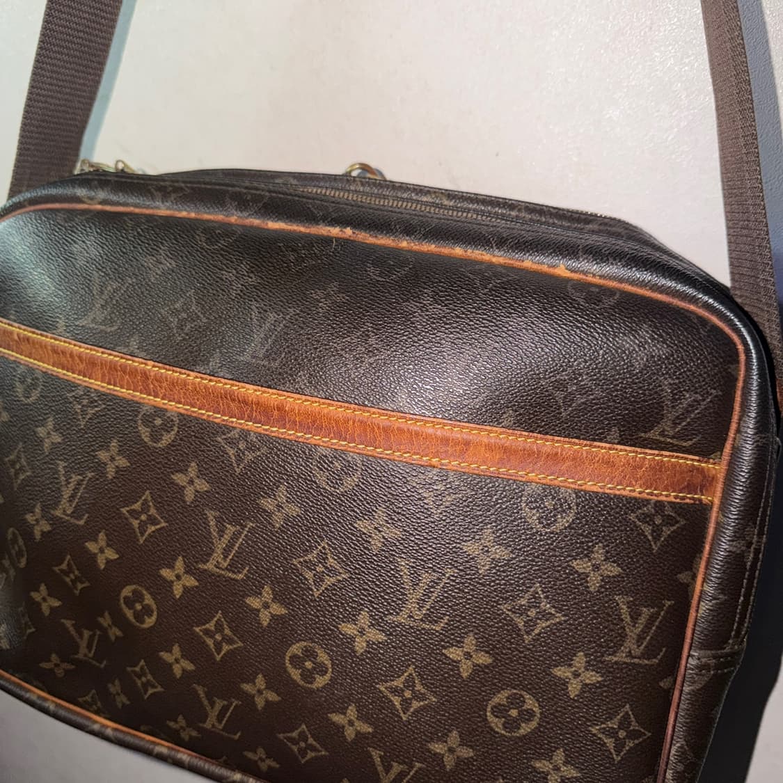 빈티지 루이비통 모노그램 리포터백 라지 숄더&크로스백 상품이미지7
