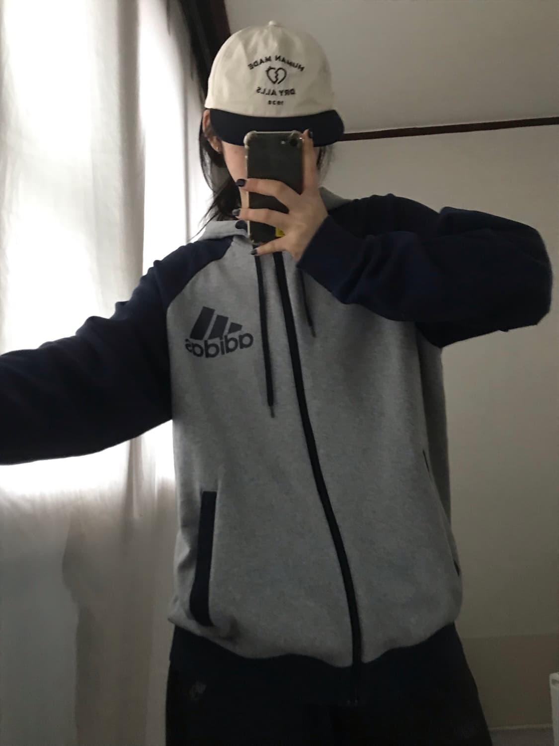 아디다스 네이비 그레이 나그랑 후드집업 상품이미지2