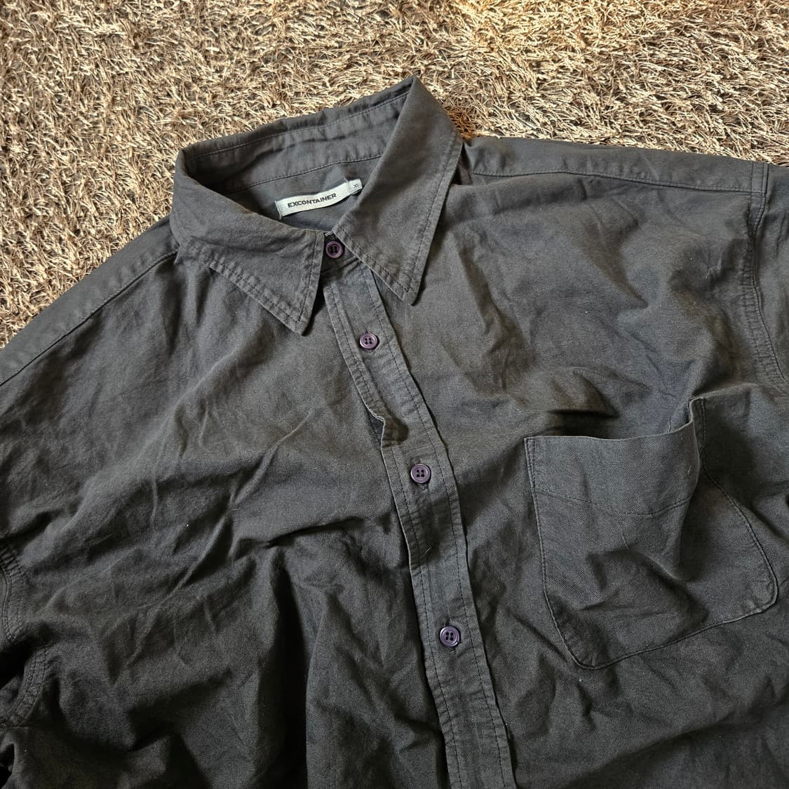 엑스건테이너 24ss 피그먼트 다잉 오버핏 셔츠 XL size 상품이미지2