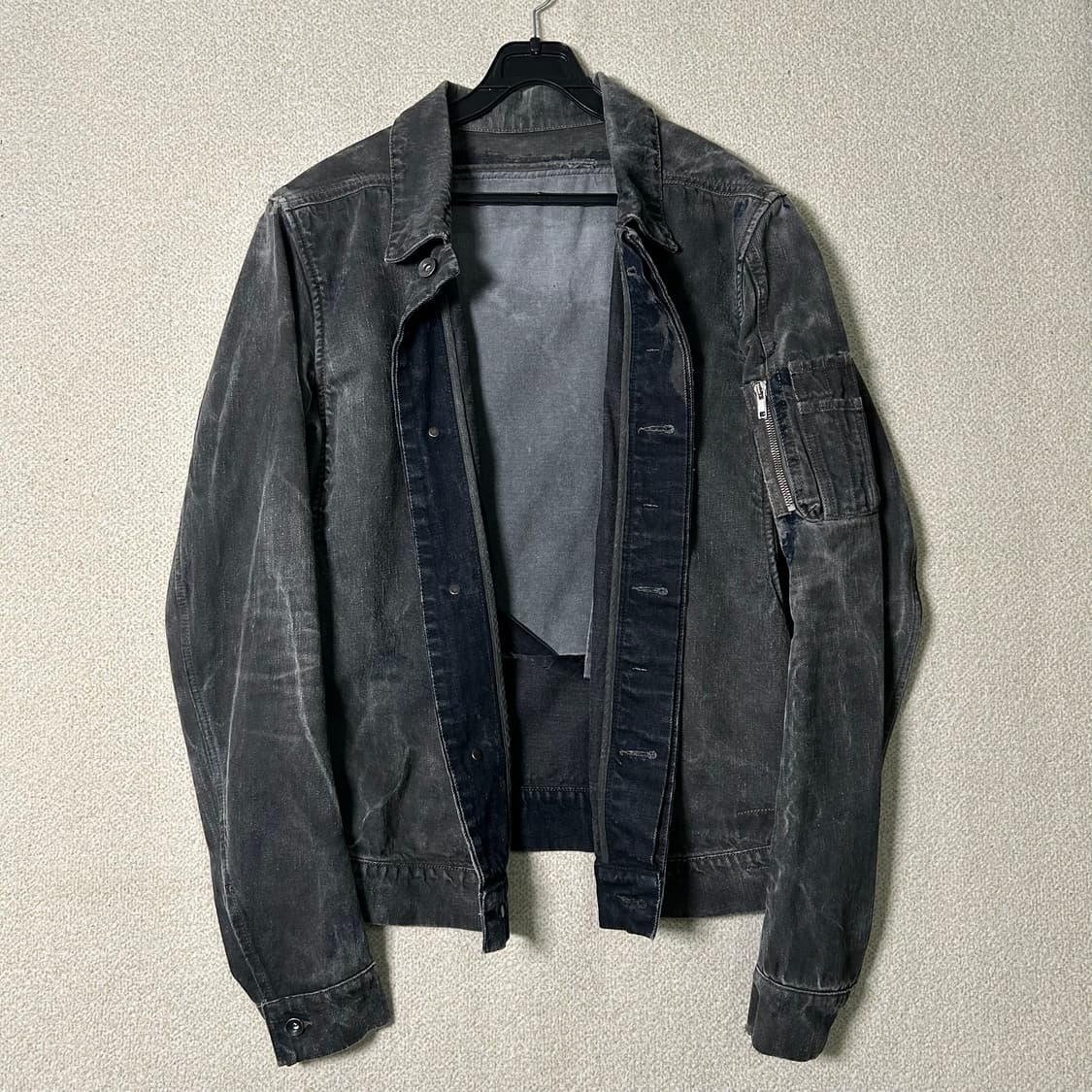 (M) 릭오웬스 다크쉐도우 블랙 데님 트러커 자켓 상품이미지3