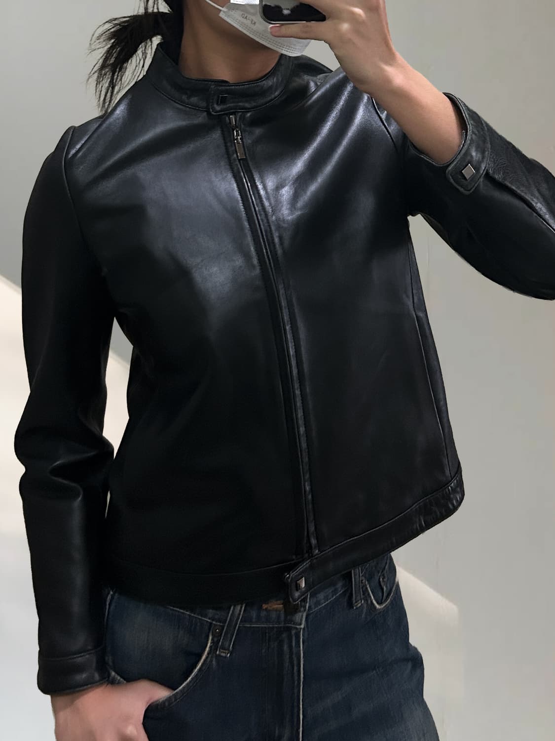 빈티지 블랙 양가죽 자켓 상품이미지6