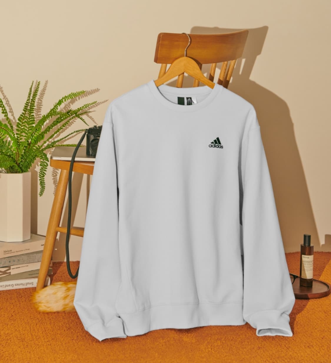 정품 아디다스 맨투맨 티셔츠 그레이 L 상품이미지1