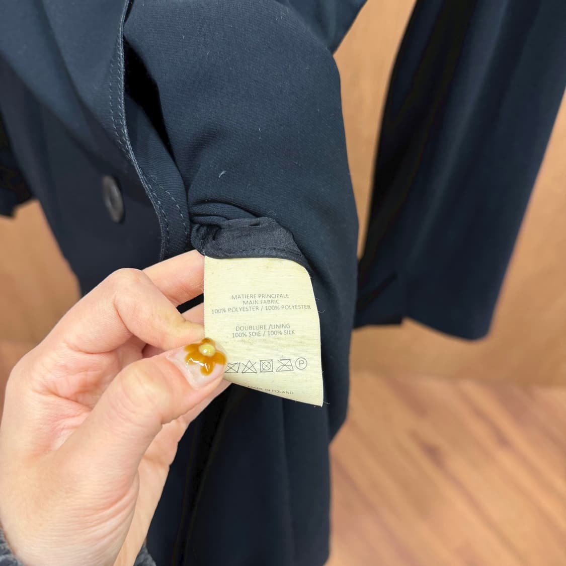 바네사 브루노 롱 코트 더블 브레스티드 벨트 스트랩 디테일 블랙 상품이미지7