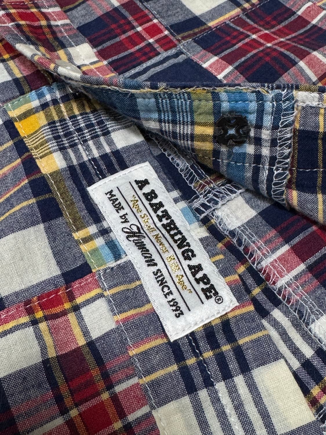 [M]베이프 패치워크 반팔 셔츠 상품이미지4