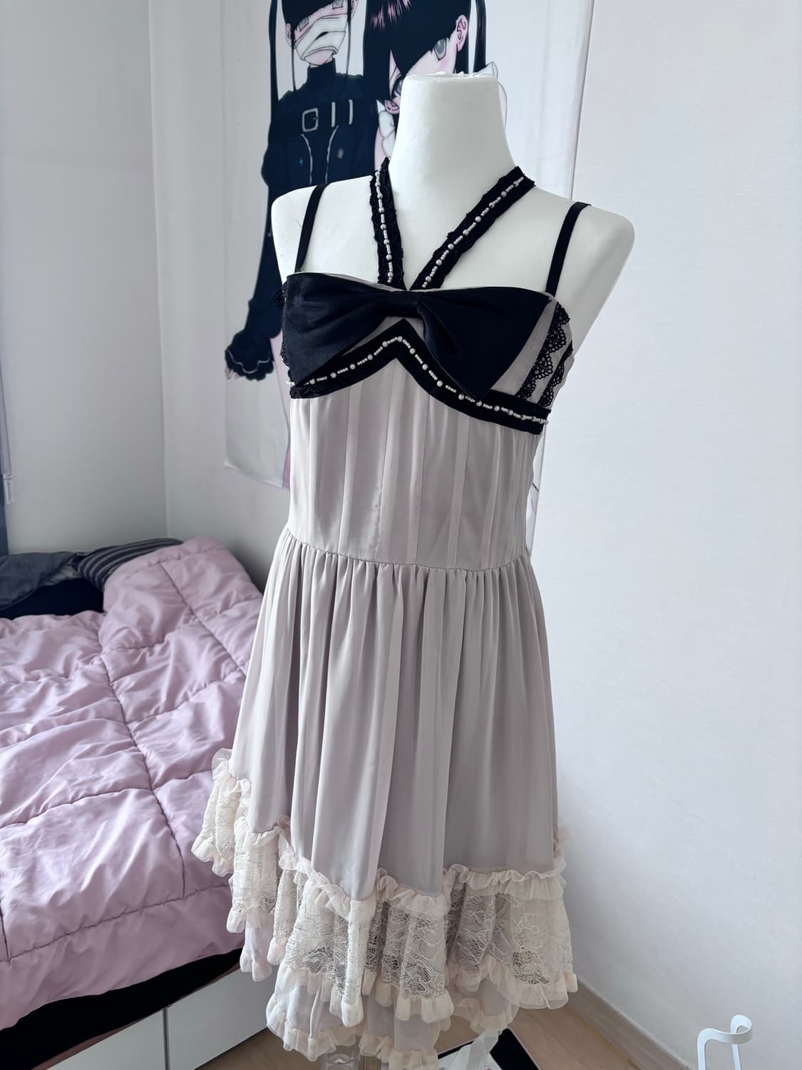 엑시즈팜 빈티지 리본 쉬폰 원피스 드레스 히메갸루 상품이미지2