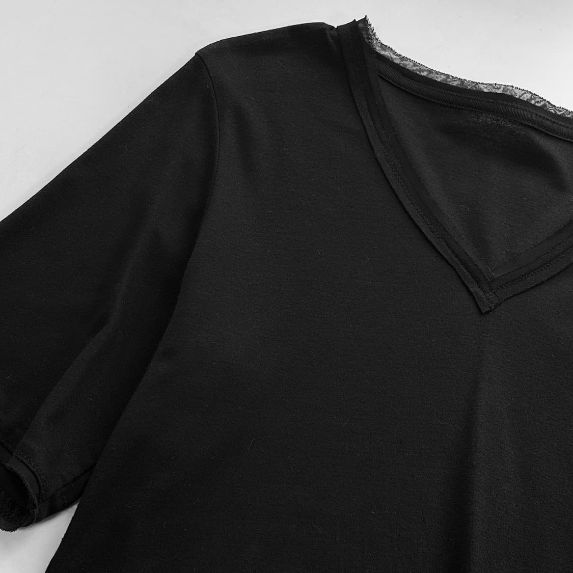 타임 언발 레이어드 반팔 티셔츠 상품이미지2