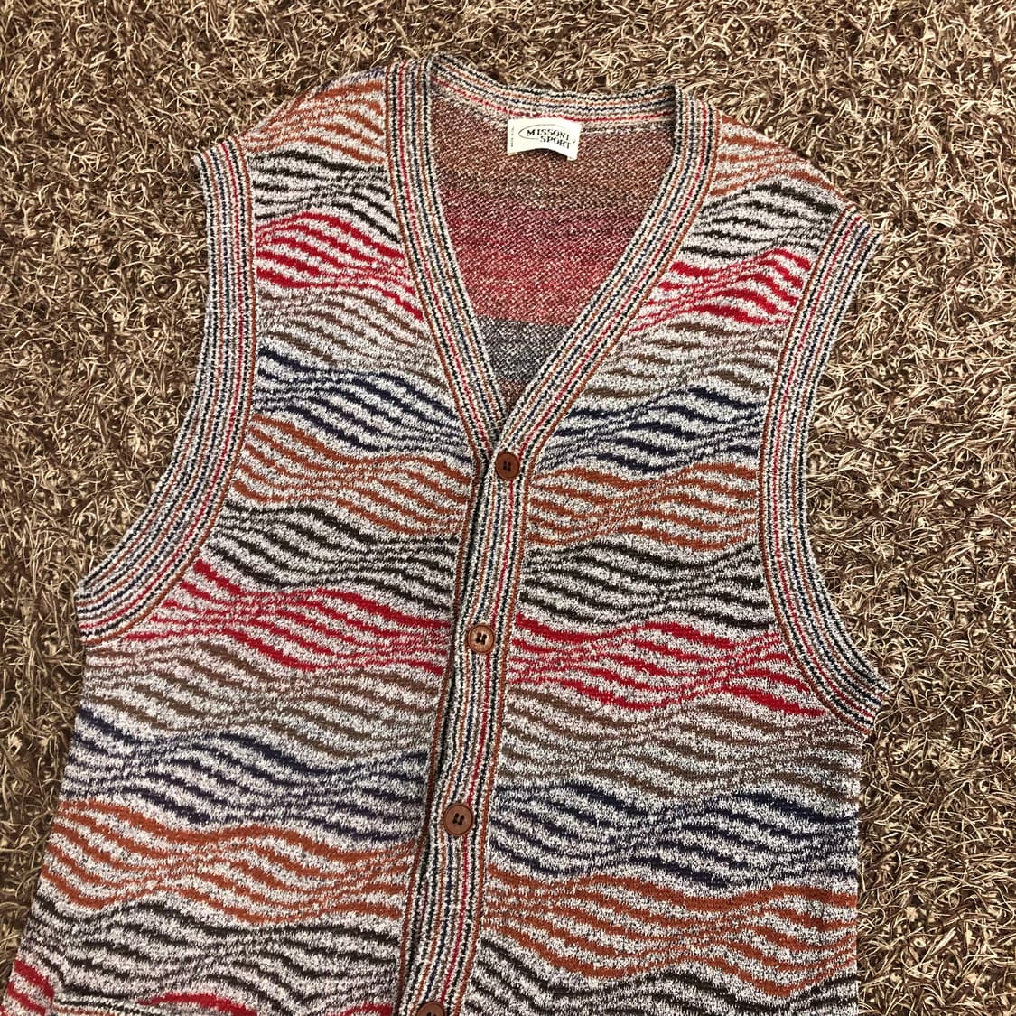 미쏘니 멀티컬러 패턴 니트 조끼 베스트 상품이미지2