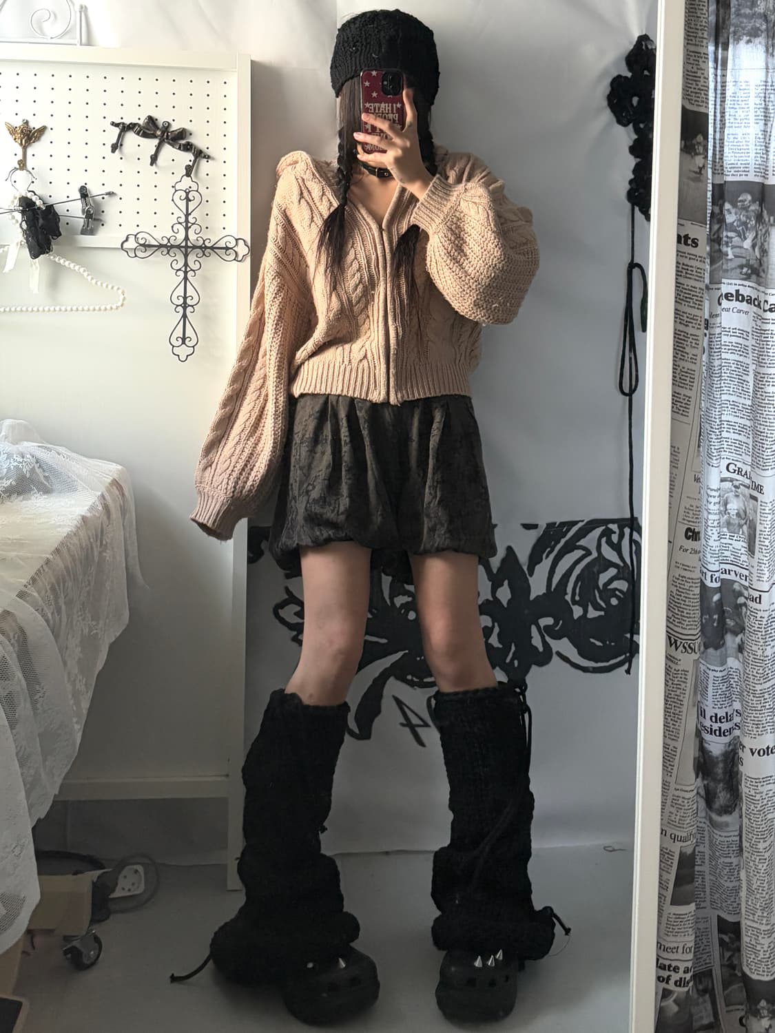 • Beige Hooded Cardigan Zip-Up 상품이미지2