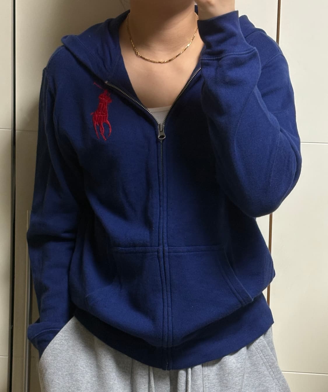 폴로 랄프로렌 빅포니 네이비 후드집업 상품이미지1