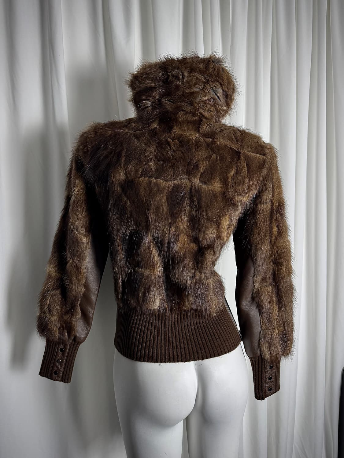 Brown Muskrat fur jacket 상품이미지3