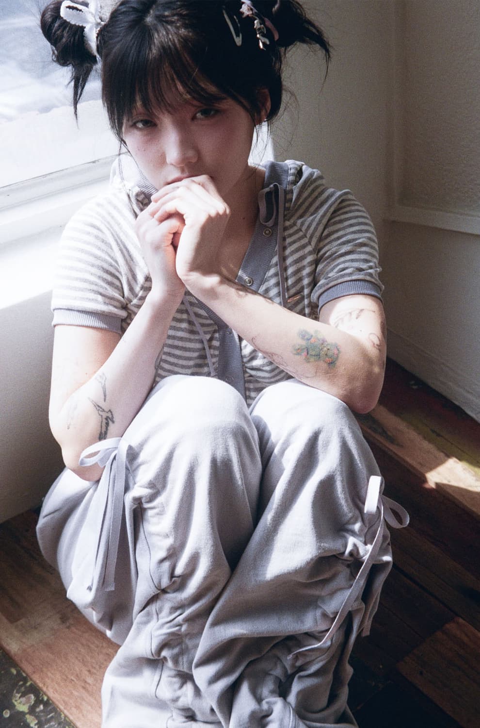 허그유어스킨 와이드 조거팬츠 HS 그레이시블루 상품이미지2