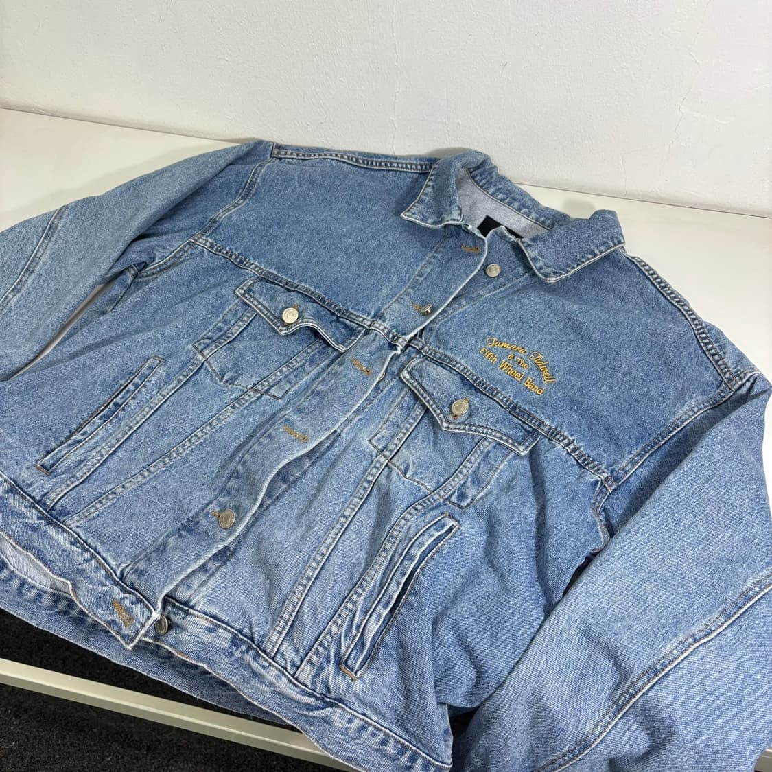 FREE 빈티지 오버핏 올드스쿨 자수 청자켓 상품이미지3