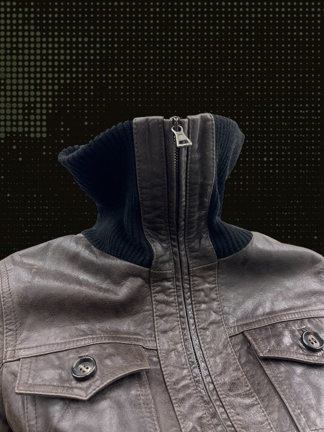 y2k brown 2-way leather jacket  상품이미지7