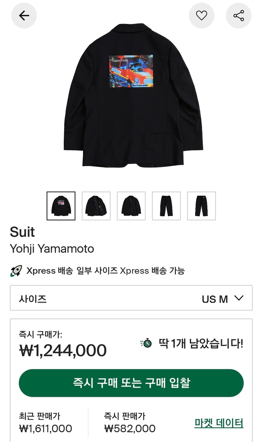 [M] 슈프림 요지 야마모토 20FW 슈트 블랙 상품이미지4