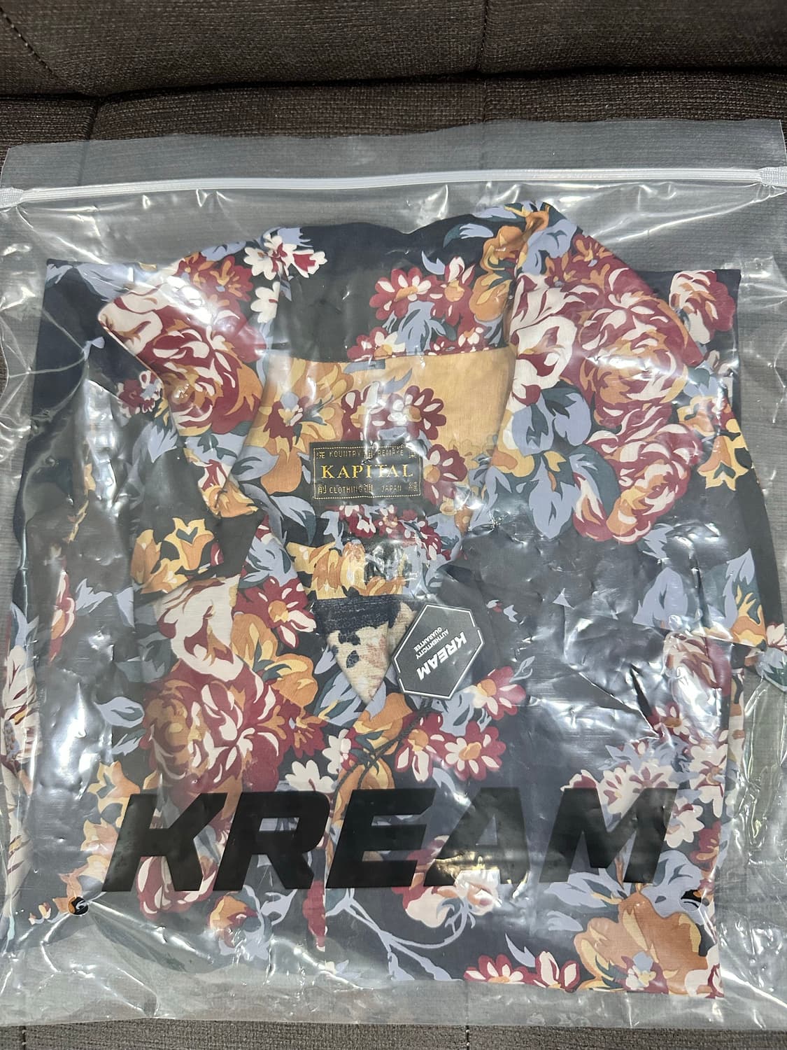 캐피탈 5) 실크 레이온 샴페인 마리아 패턴 랭글 칼라 알로하 셔츠 블랙 상품이미지1