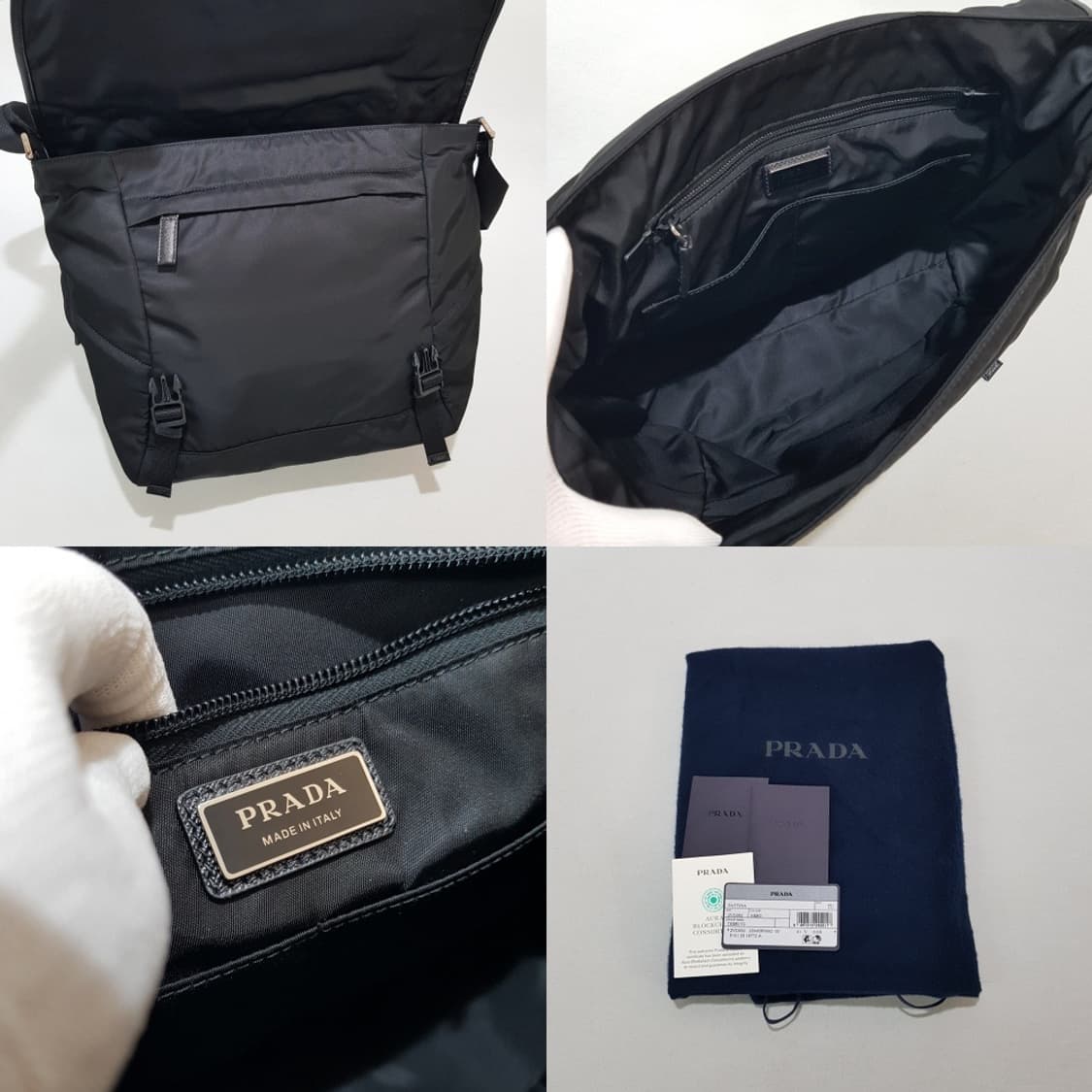 프라다 리나일론 및 사피아노 가죽 숄더백 2VD052 상품이미지10