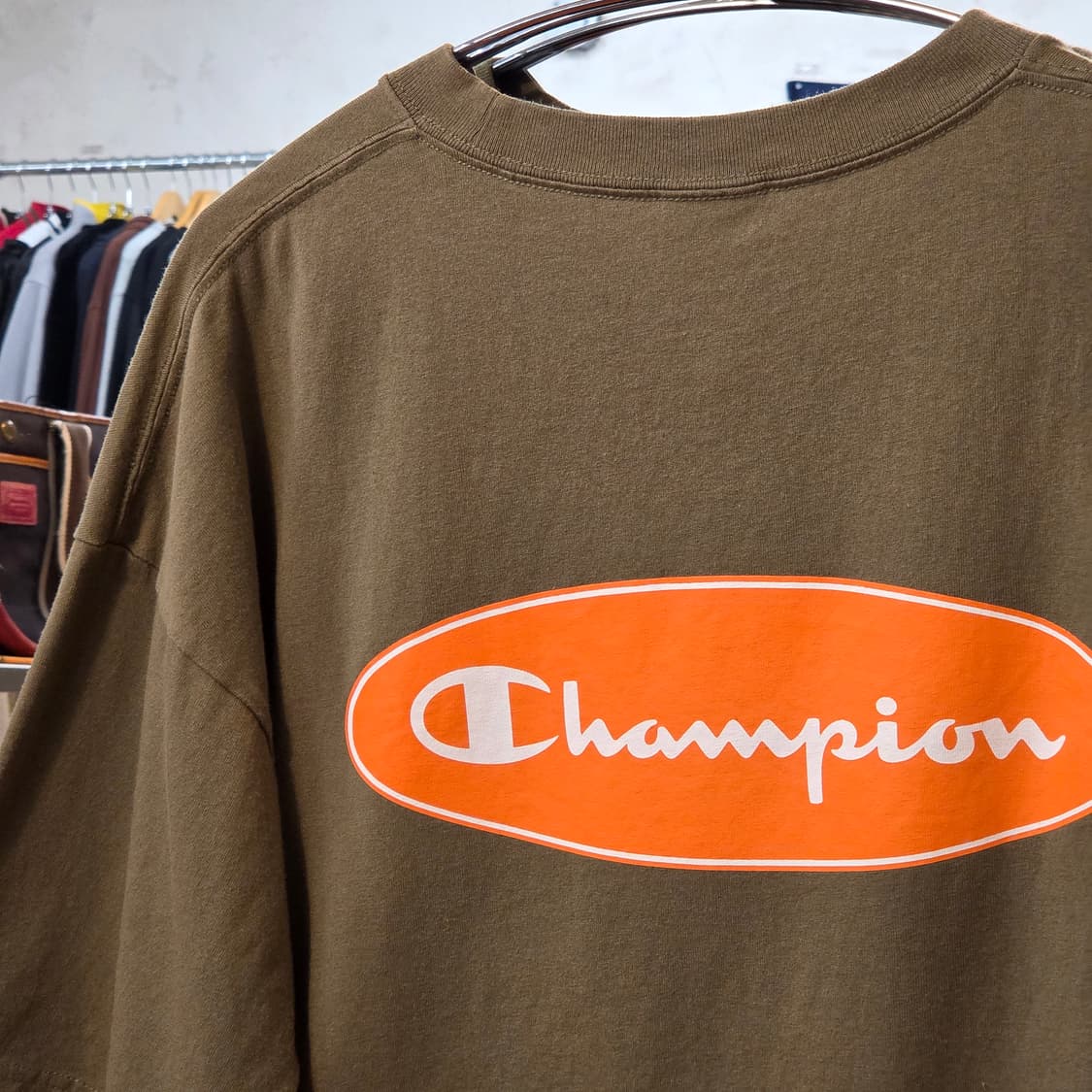 JPN 챔피온 카키 빅 프린팅 오버핏 반팔 상품이미지6