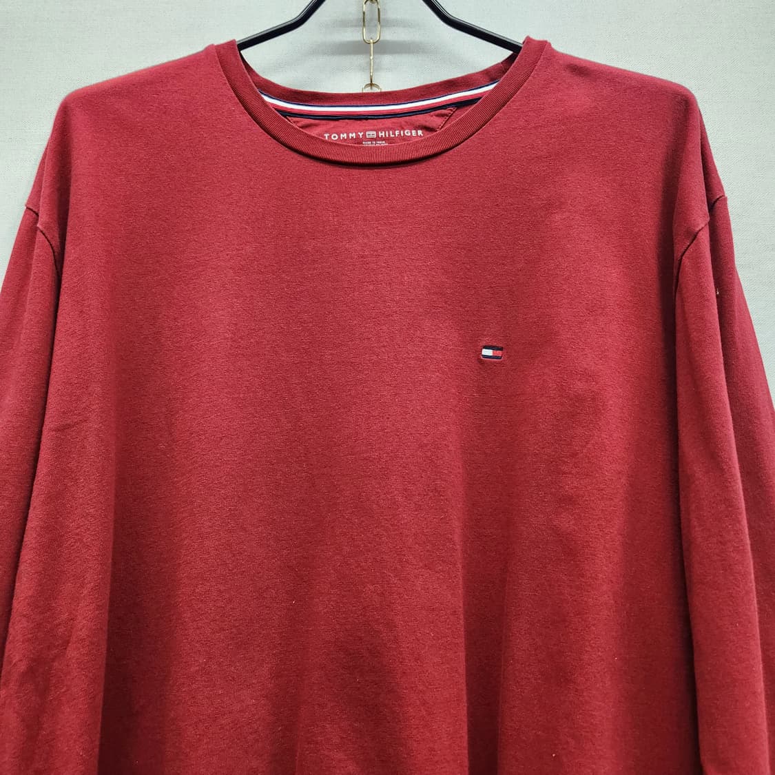 타미힐피거 로고 버건디 롱슬리브 긴팔 XL(XL) 상품이미지2
