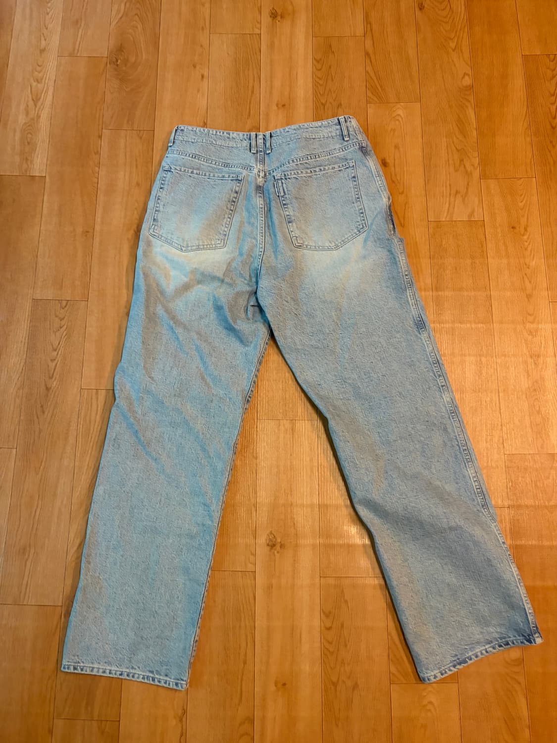 (3)포터리 와이드 데님 라이트블루  상품이미지2