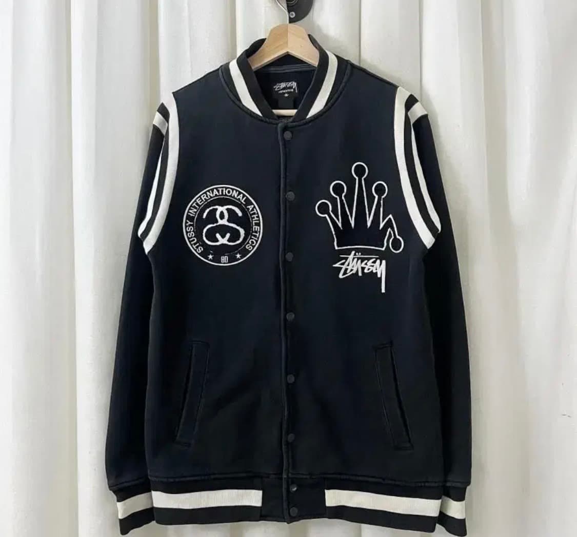 빈티지 스투시 크라운 바시티 자켓 M사이즈 상품이미지1