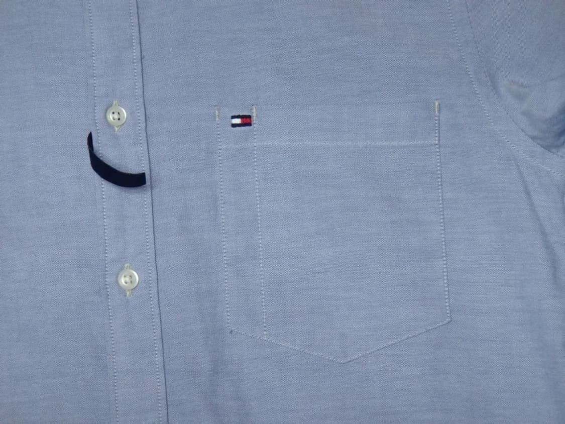 (M) 타미힐피거 남성 솔리드 슬림 긴팔 면셔츠 상품이미지4