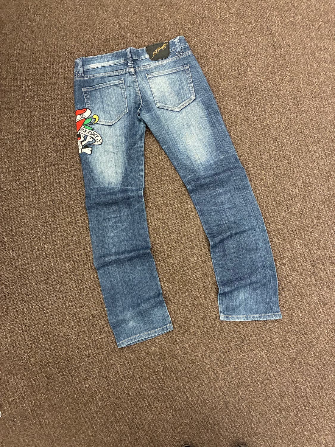 28)Ed Hardy 빈티지 여성 해골 자수 로우라이즈 데님팬츠 상품이미지8