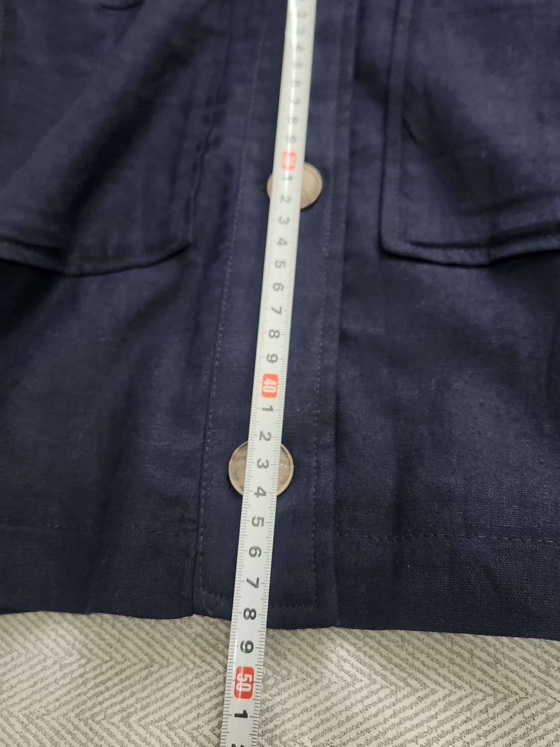 [S] 자라 네이비 크롭 셔츠 자켓 린넨혼방 상품이미지8