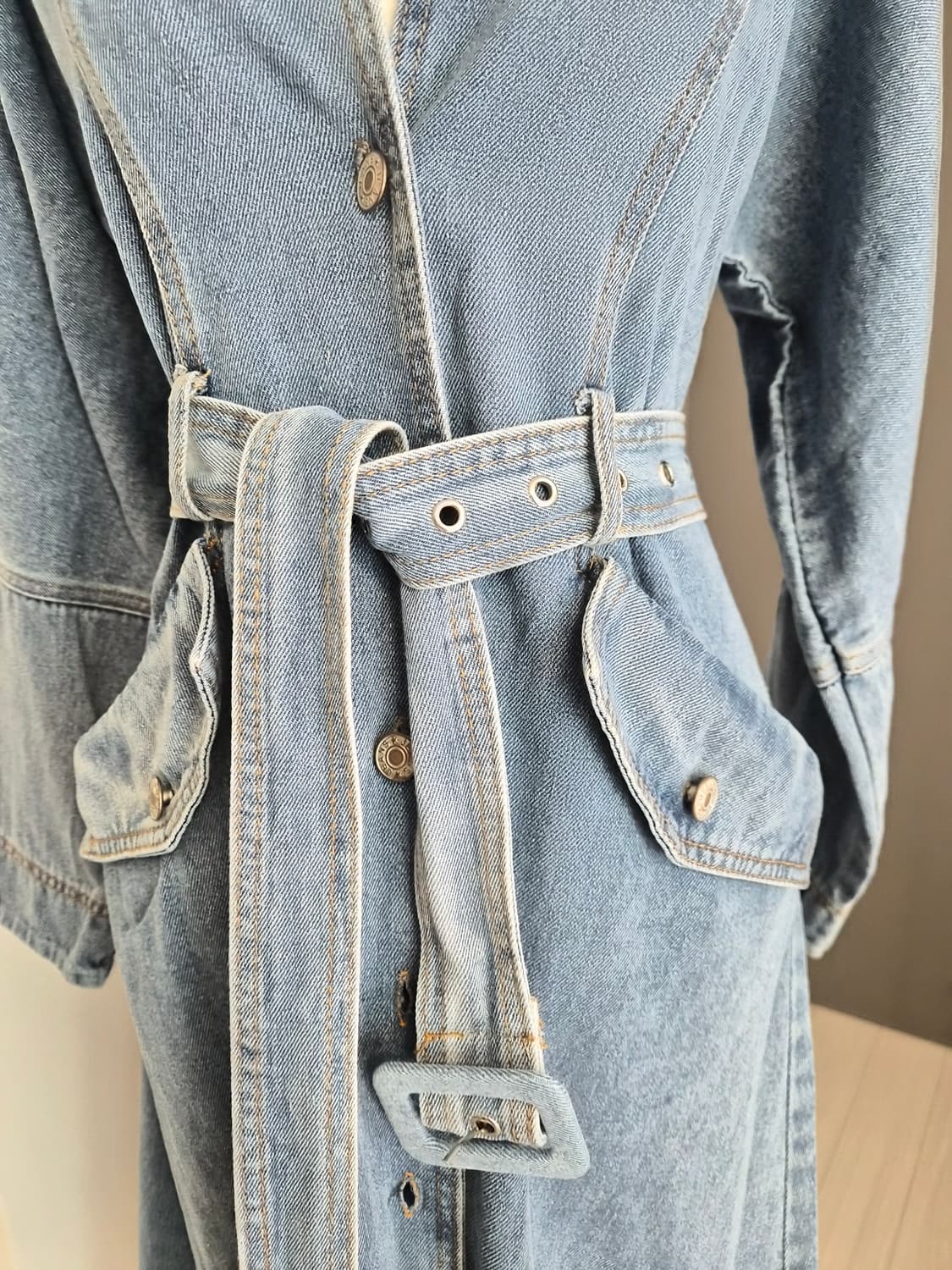 벨티드 롱 데님 원피스 & 아우터 (투웨이 연출 가능) 상품이미지3