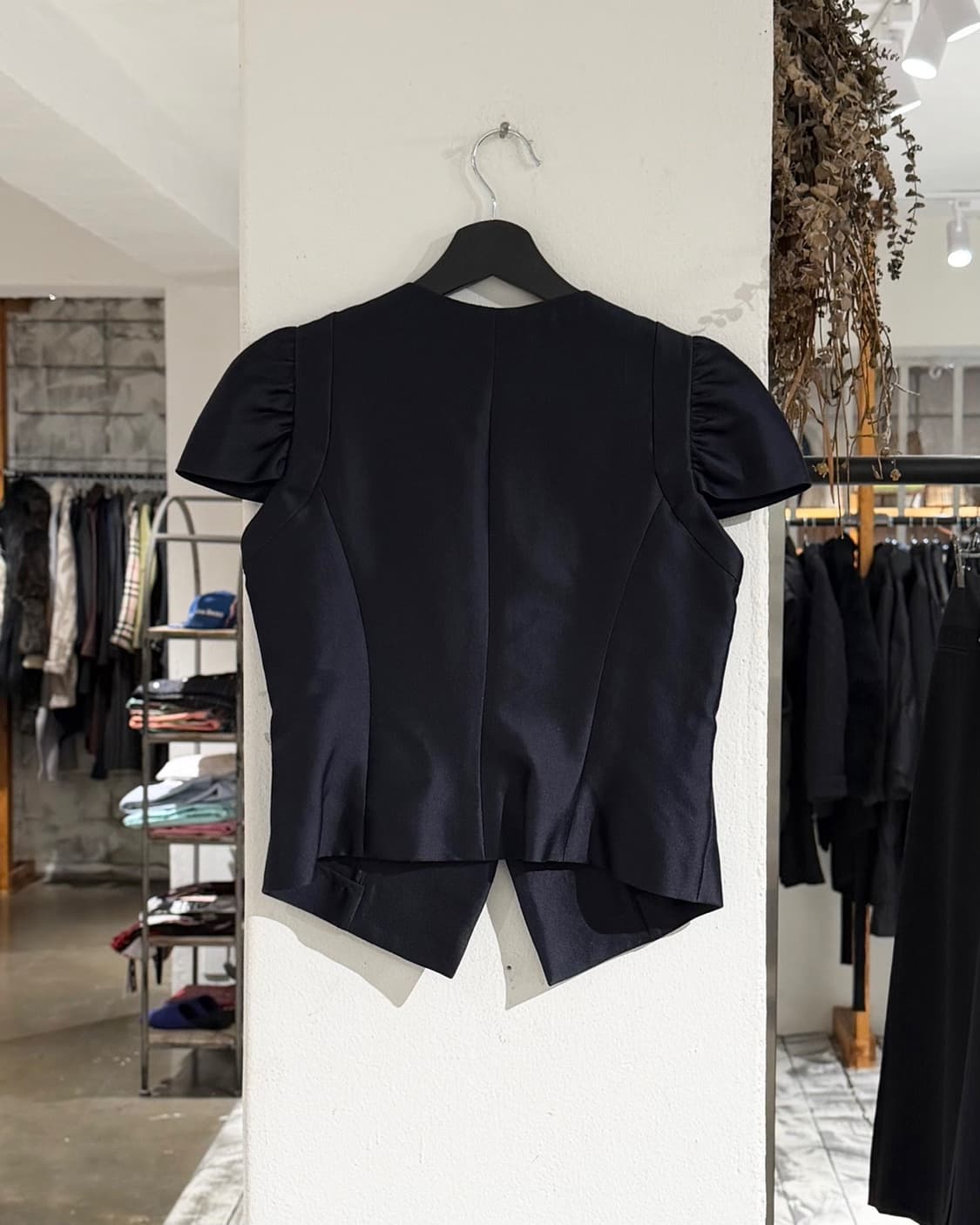 아르마니 꼴레지오니 네이비 퍼프슬리브 하프 탑 상품이미지6