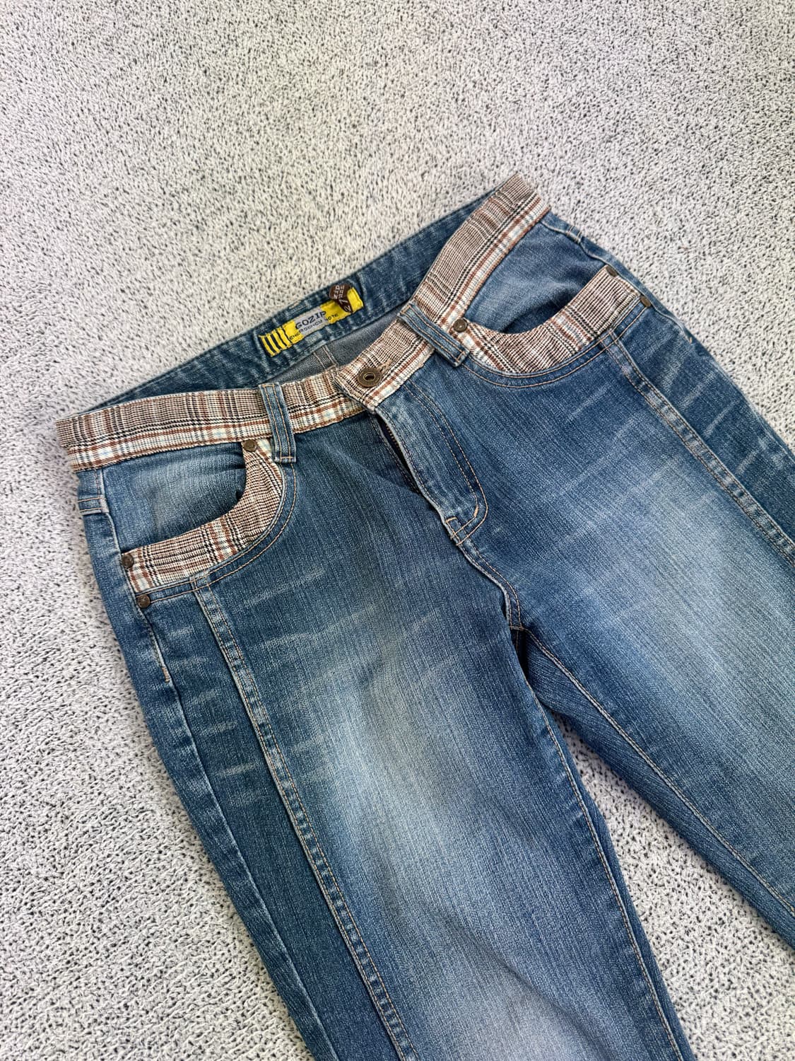 로우라이즈 체크 부츠컷 데님 팬츠 상품이미지7