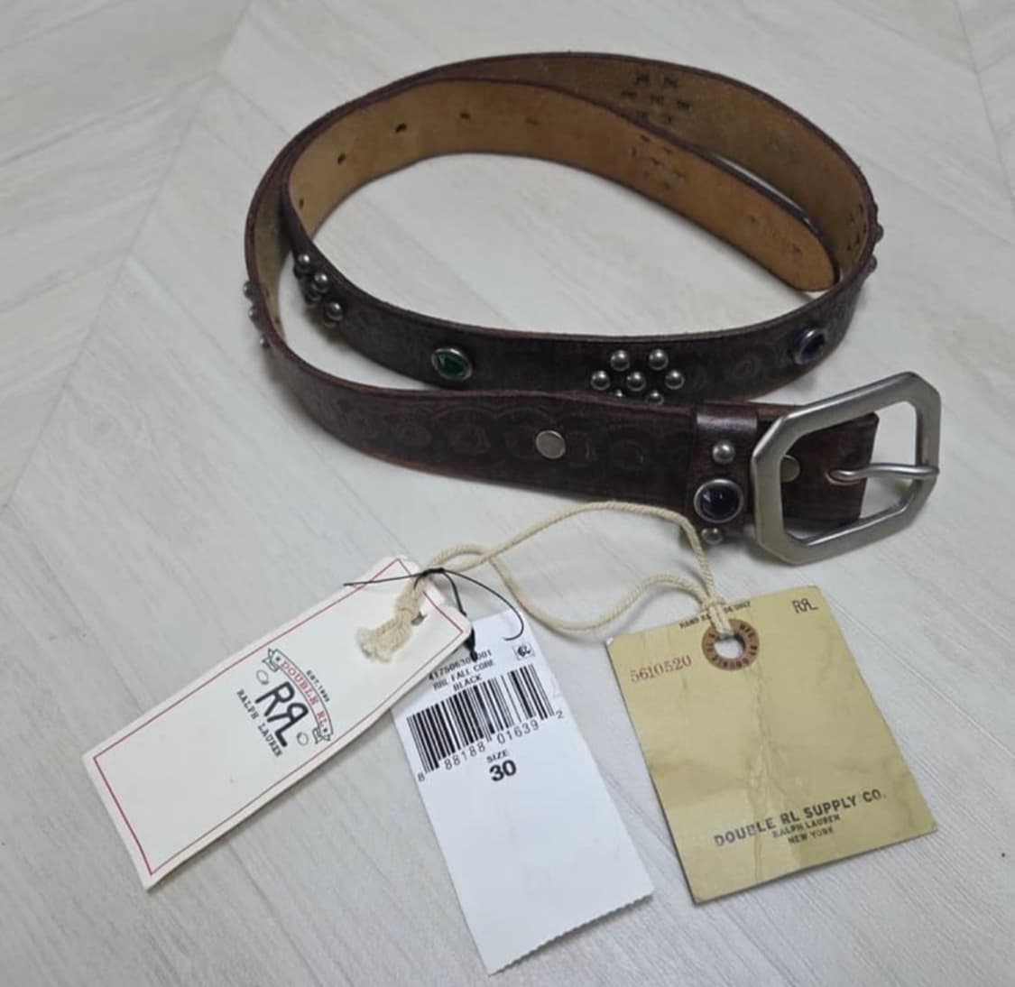 RRL 더블알엘 라스코 스터드 레더 벨트 30 상품이미지10