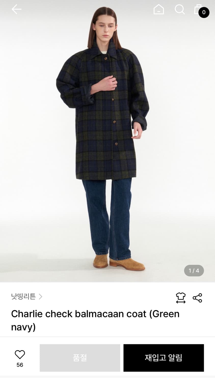 낫띵리튼 Charlie check balmacaan coat 상품이미지2
