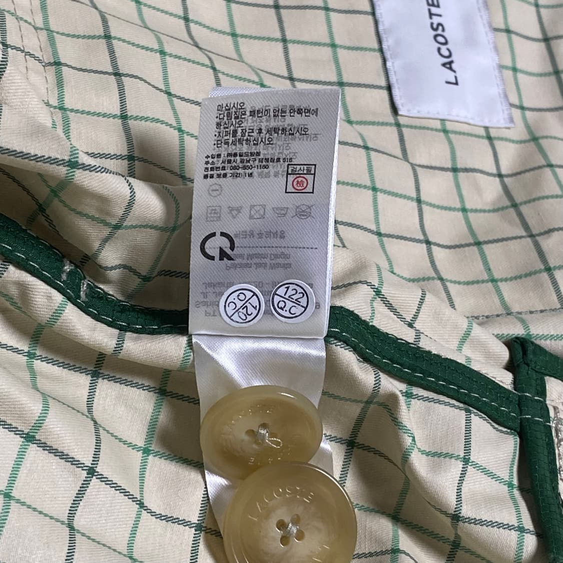 라코스테 벨티드 체크 트렌치코트 34 상품이미지9