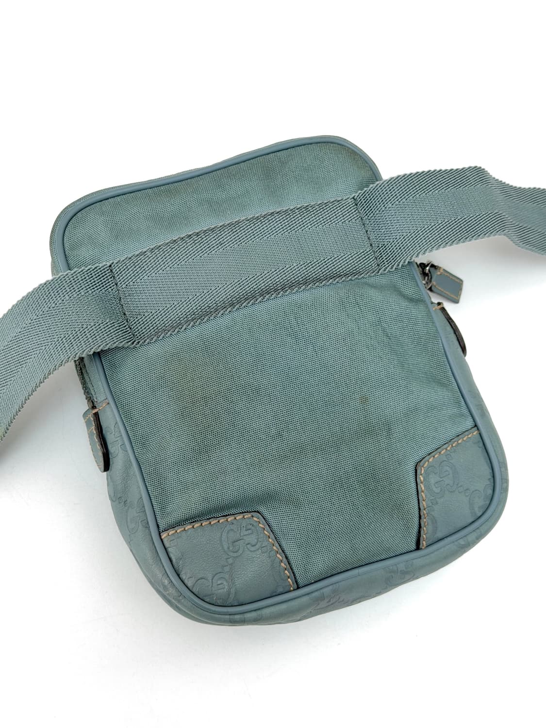 구찌 GG 나일론 & 레더 벨트백 더스티 블루 161823 상품이미지4