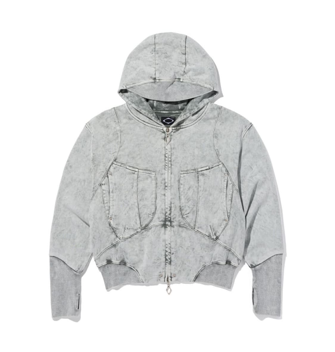 미스치프 빅 포켓 후디 후드집업 블리치드 카키 상품이미지1