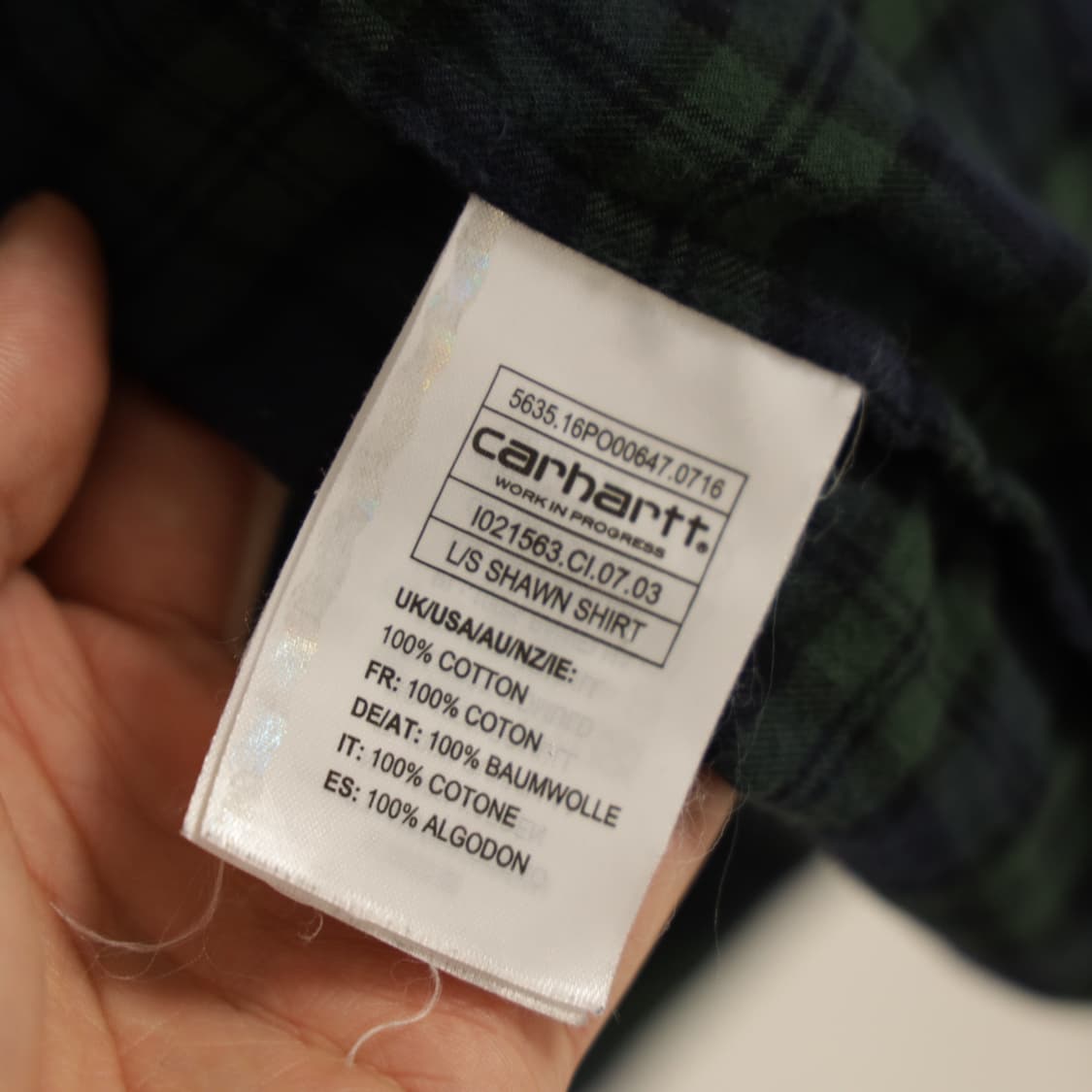 칼하트 WIP 코튼 플란넬 체크 셔츠 상품이미지10