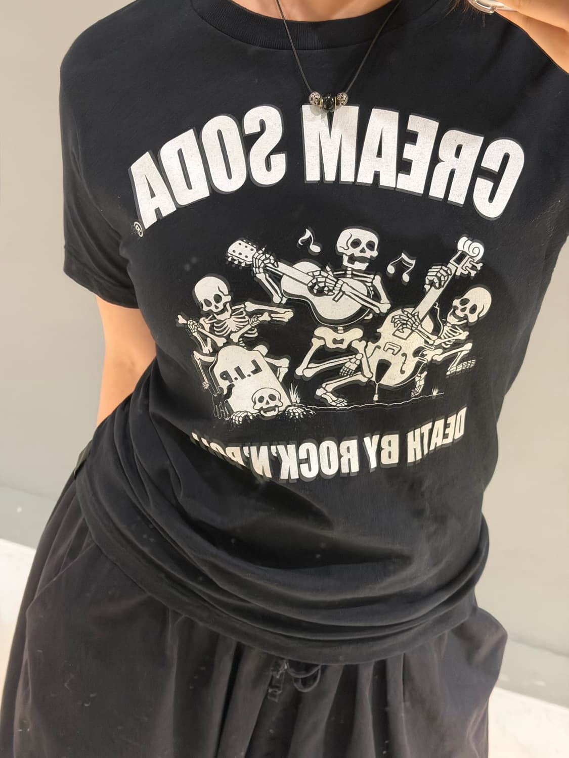 Cream soda dancing skull t-shirt 상품이미지4