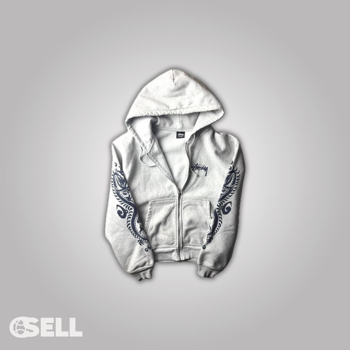 스투시 드래곤 애쉬헤더 후드집업 상품이미지1