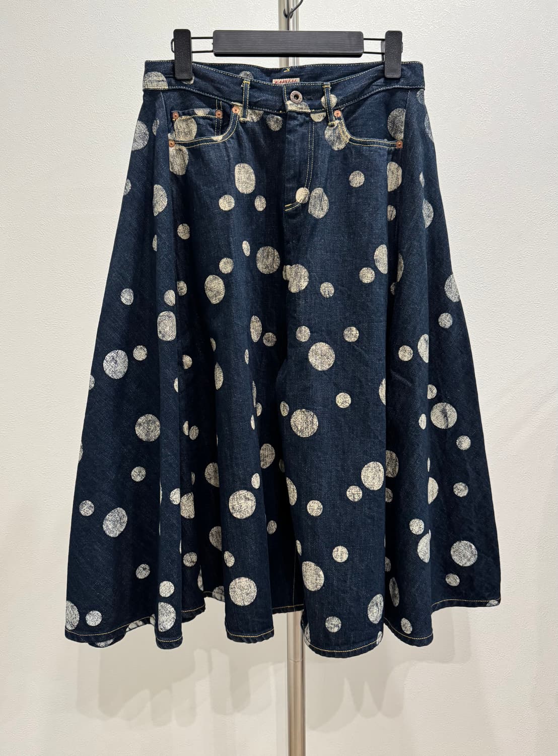 캐피탈 인디고 도트 데님 와이드 스커트 팬츠 상품이미지4