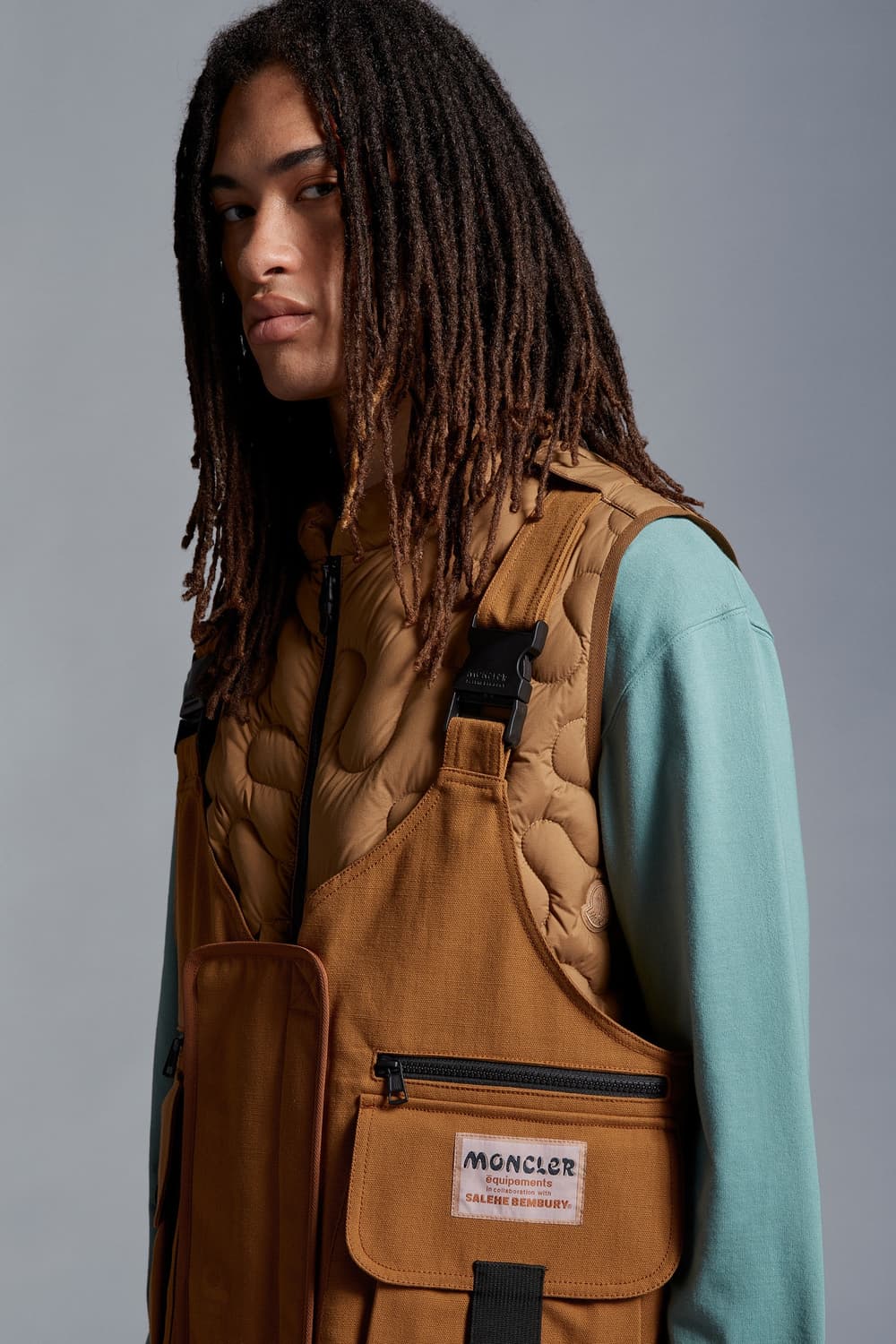 몽클레르 X 살레헤 벰버리 시어핀스키 3-IN-1 베스트 브라운 2사이즈 상품이미지7