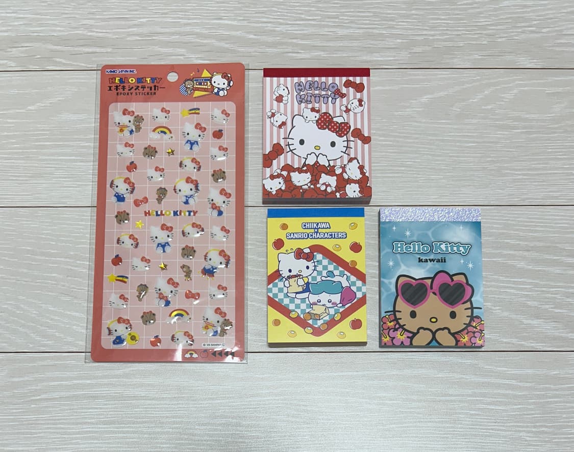 헬로키티 스티커/메모지(리본와글, 하치콜라보, 태닝) 상품이미지1