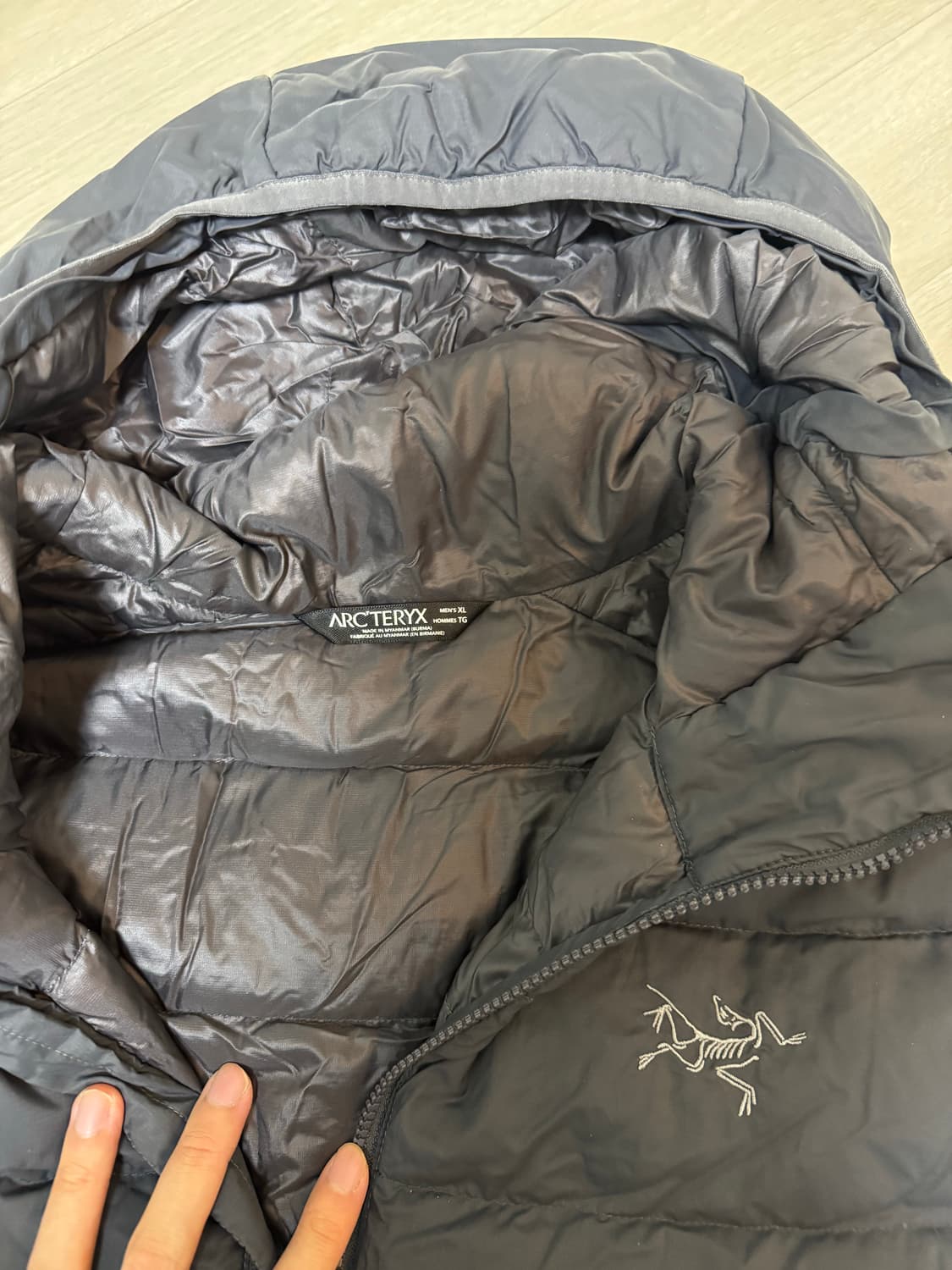 XL 아크테릭스 토륨 AR 후디 다운 자켓 파일럿/그레이 상품이미지3