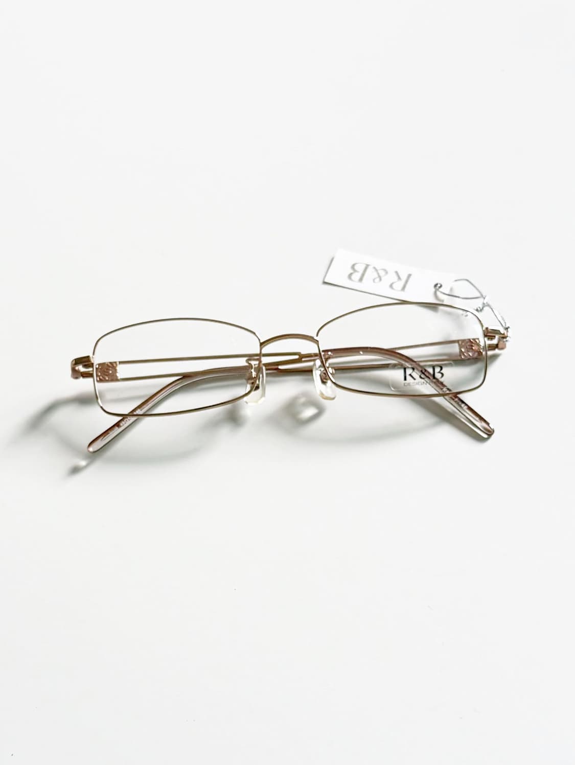 R&B EYEWEAR 골드 슬림 스퀘어 메탈 빈티지 안경 상품이미지2