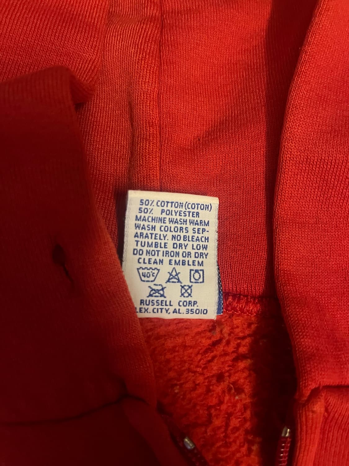 [XL] 90s usa 러셀 후드집업 레드 상품이미지4