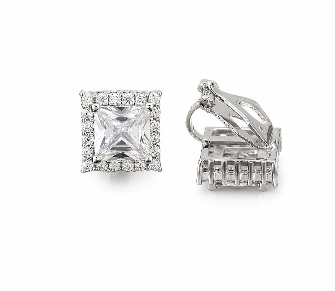 (새상품) 사각 큐빅 귀찌 안뚫는 귀걸이 - 클립형 상품이미지1