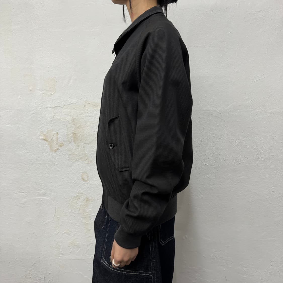 빔즈+(BEAMS+) 다크브라운컬러 하운드투스 패턴 울 헤링턴 자켓 상품이미지2