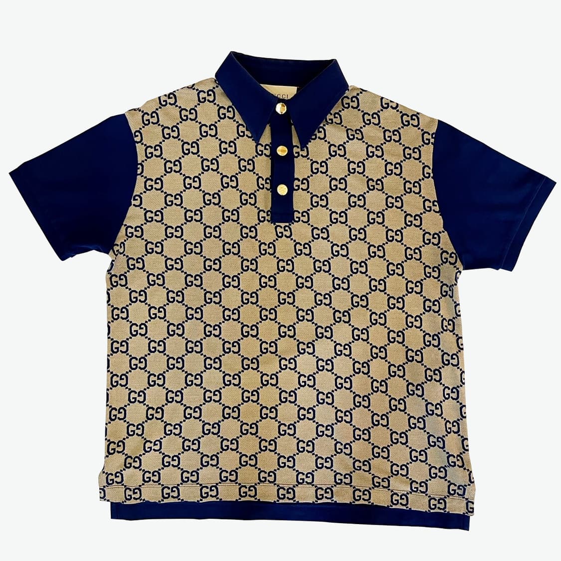 [2XL] 구찌 맥시 GG 실크 코튼 폴로 셔츠 상품이미지4