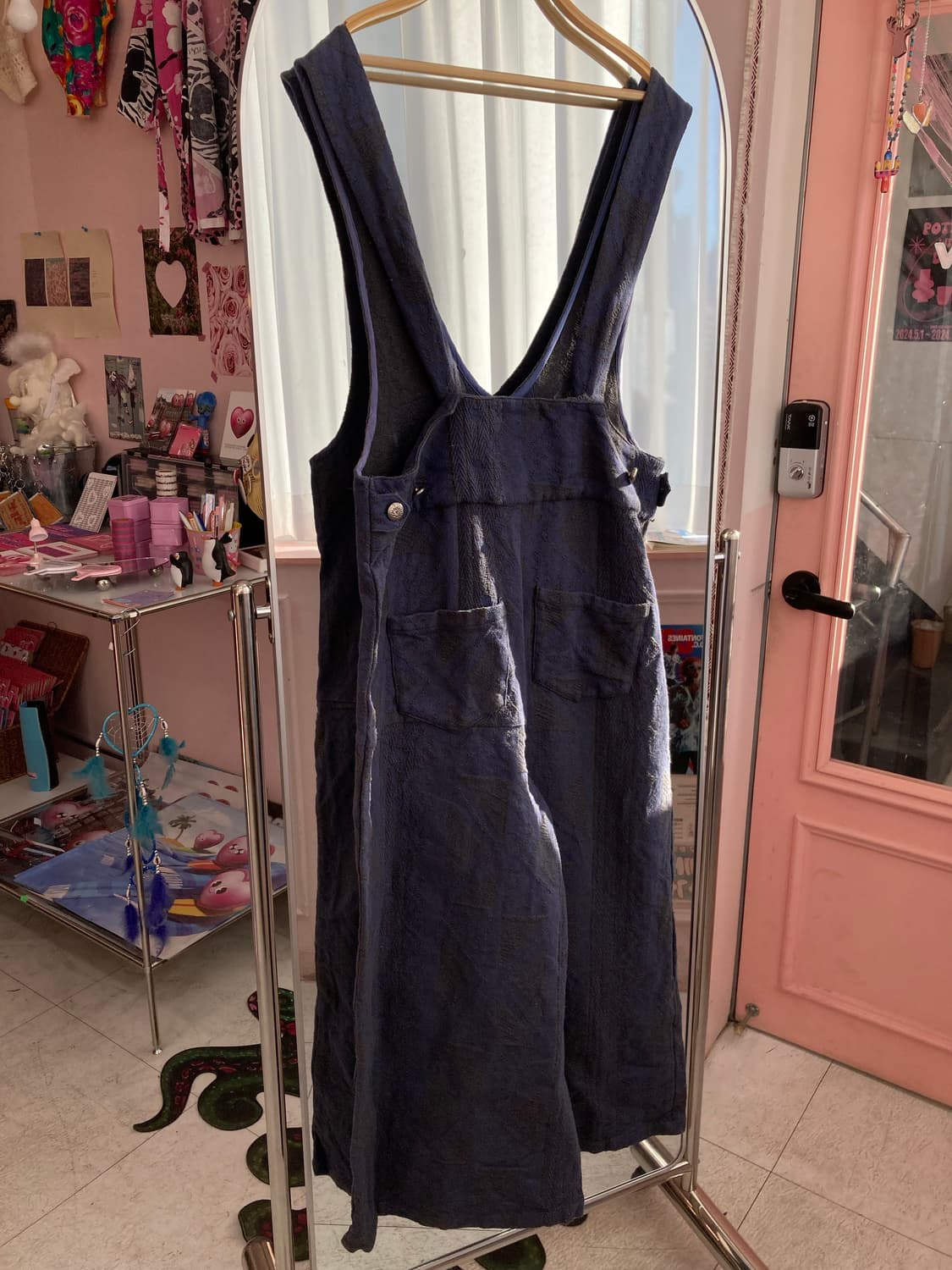 말라카 Malaka 네이비 패턴 멜빵 팬츠 상품이미지3