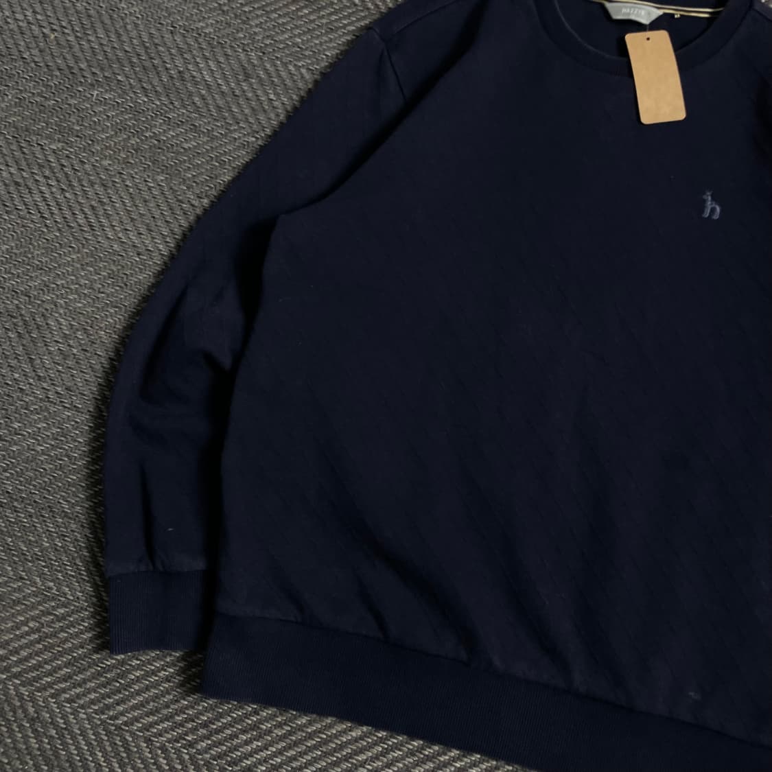 HAZZYS 자수로고 패턴 맨투맨 네이비y 4820 상품이미지4